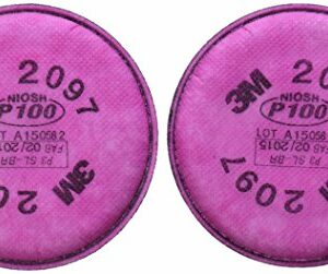3M - 2097 P100 Particulate Filter For 5000, 6000, 6500, 7000 And FF-4 Pink