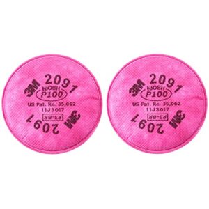 3M Particulate Filter 2091, P100, Pink