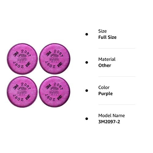 3M 2097 P100 Particulate Filter with Organic Vapor Relief, 2 Pairs (4 Filters) - Image 2