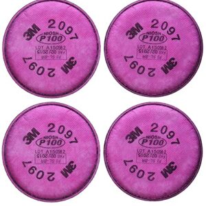 3M 2097 P100 Particulate Filter with Organic Vapor Relief, 2 Pairs (4 Filters)