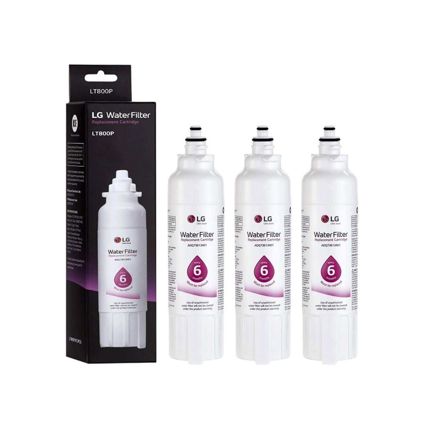 LG LT800P Refrigerator Water Filter, White - Image 3