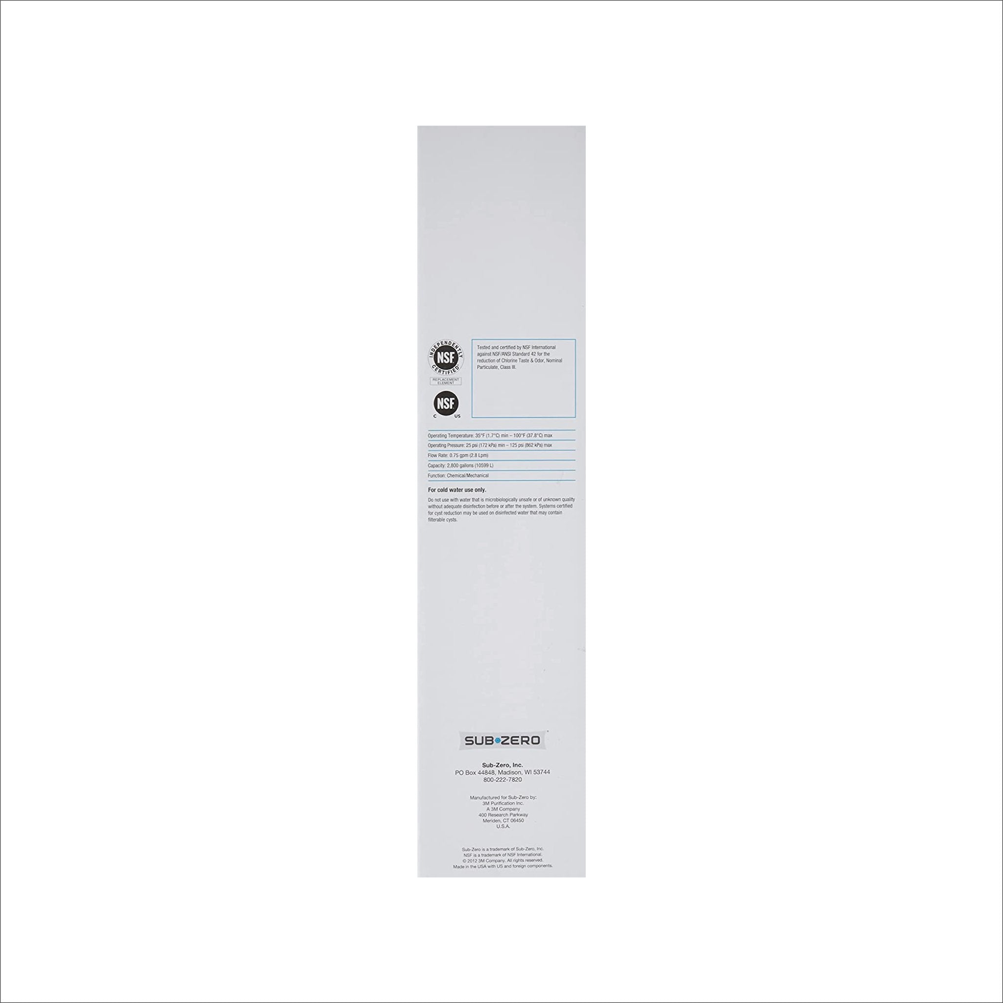 SUB-ZERO 7012333 UC-15 Ice Maker Water Filter - Image 2