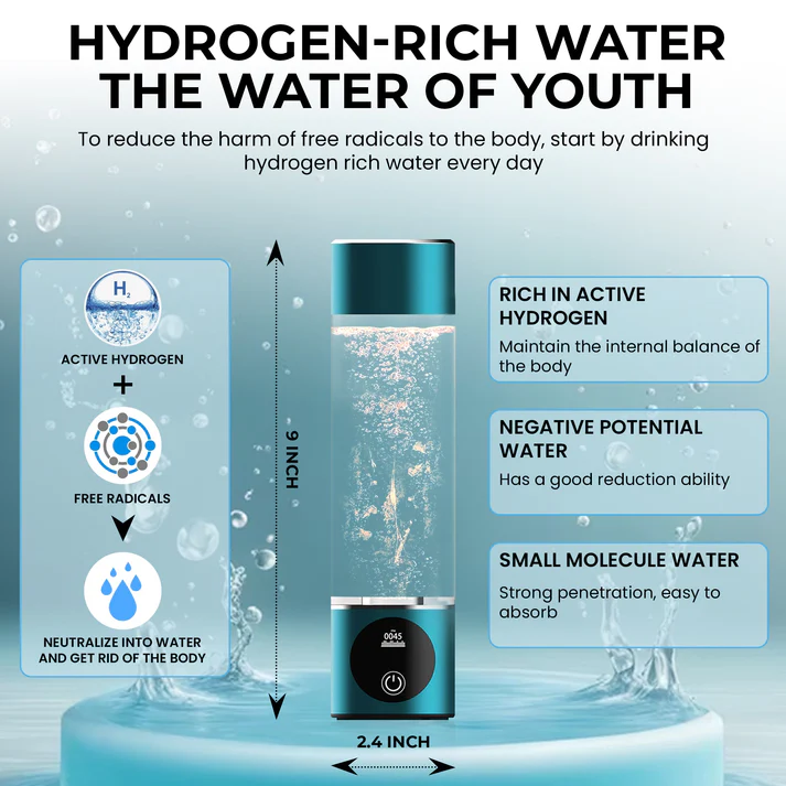 Hydrogen Water Bottle Svirson 3000ppb High-Concentration | Advanced SPE/PEM Technology | Dupont Membrane | Enhanced Hydration & Antioxidant Benefits for Health and Wellness. OLED Display. - Image 2