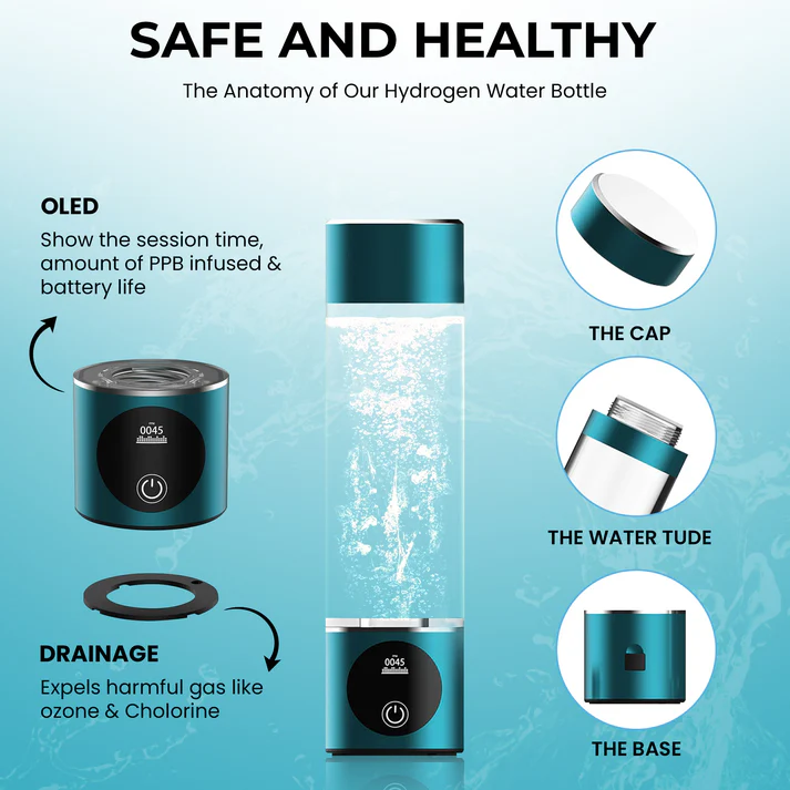Hydrogen Water Bottle Svirson 3000ppb High-Concentration | Advanced SPE/PEM Technology | Dupont Membrane | Enhanced Hydration & Antioxidant Benefits for Health and Wellness. OLED Display. - Image 4