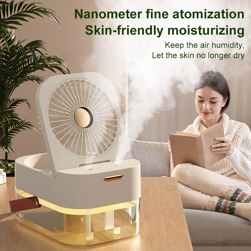 Humidifier Spray Fan Portable Fan Air Cooler Air Humidifier USB Mist Fan Desktop Fan With Night Light For Summer Home Appliance - Image 2