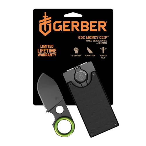 Gerber Gear GDC Money Clip with Pocket Knife - Fixed Blade Knife and Case - EDC Gear and Equipment Stocking Stuffers - Stainless Steel - Image 5